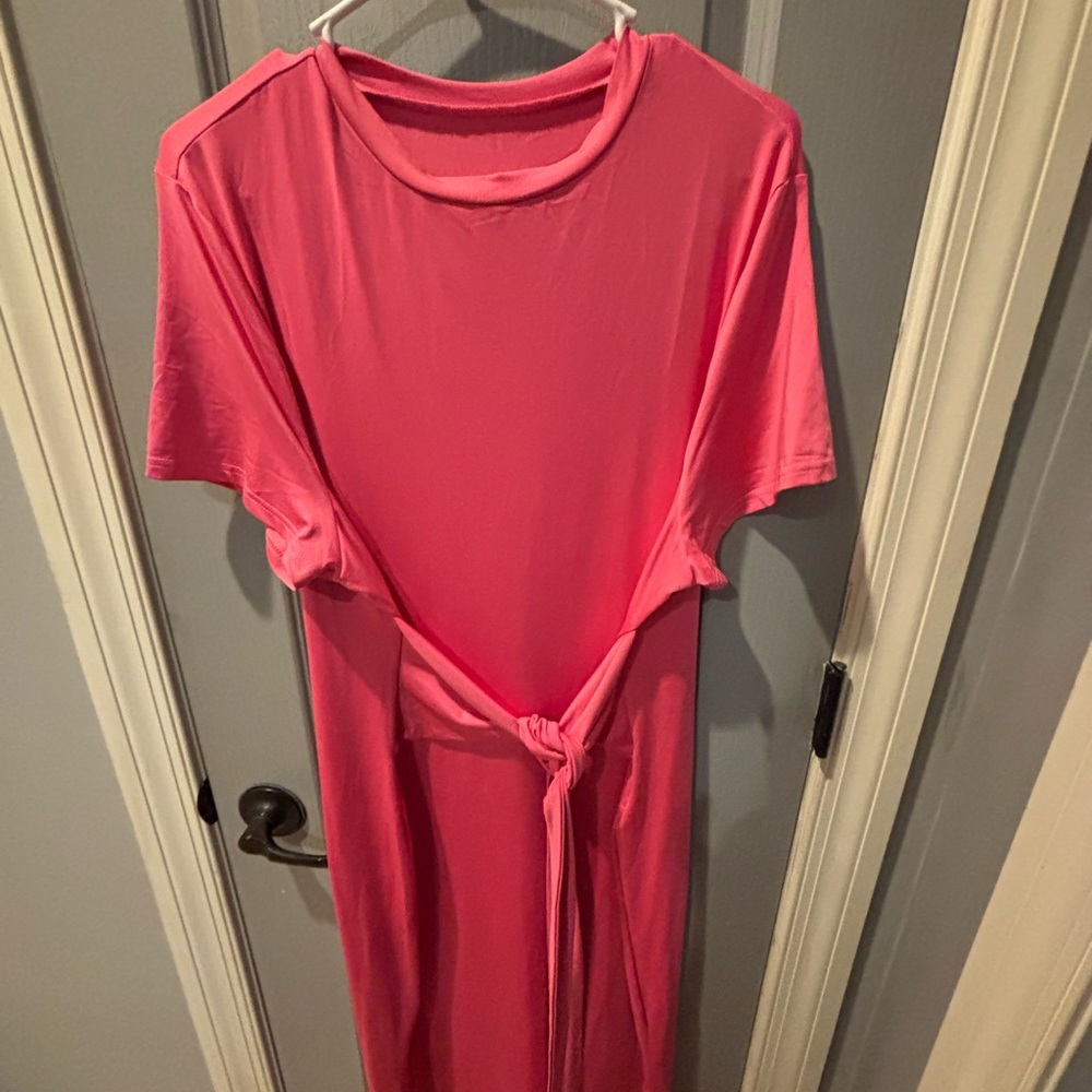 Pink Tie-Front Dress